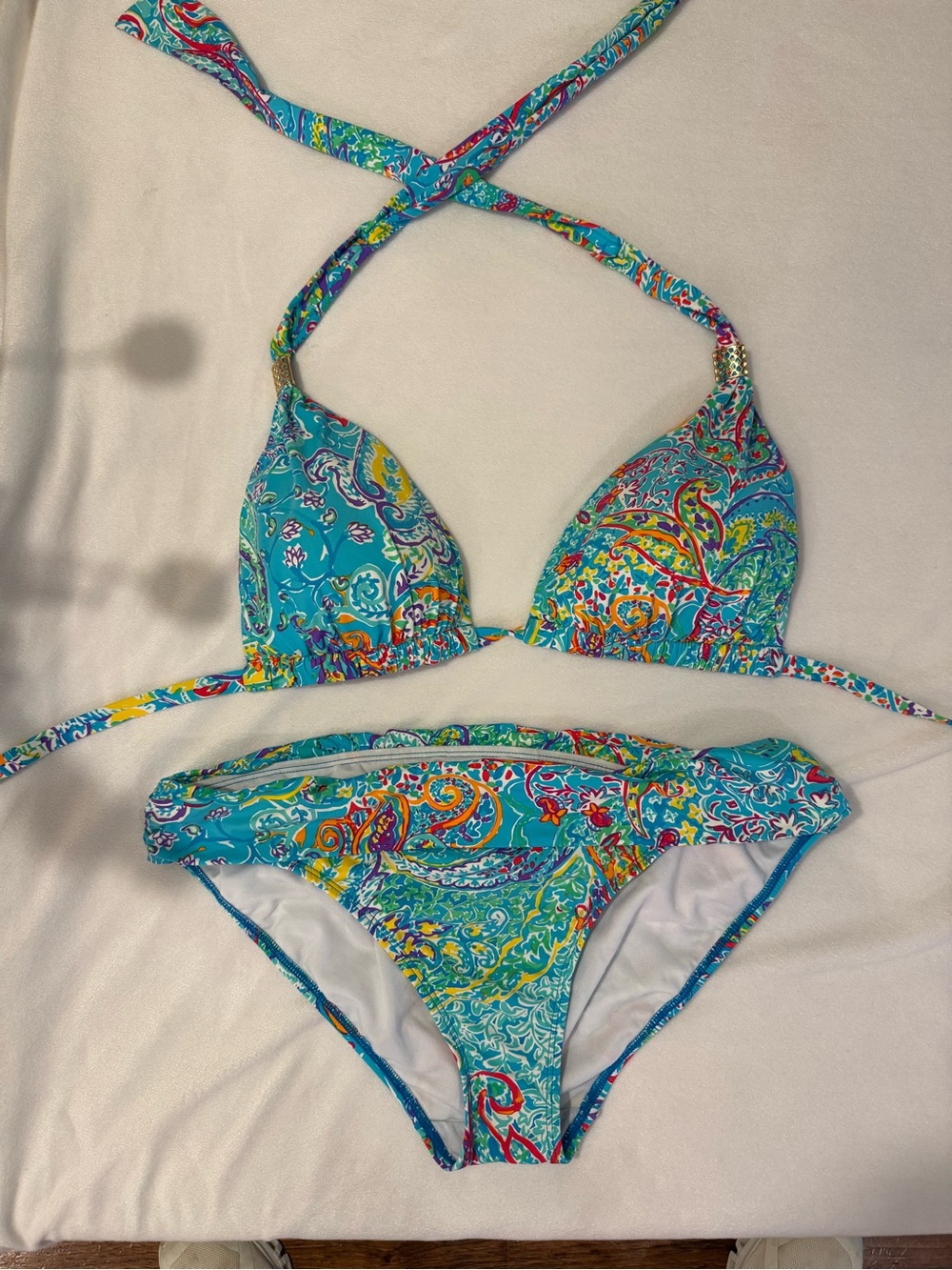 Ralph Lauren Multicolor Floral Turquoise Bikini